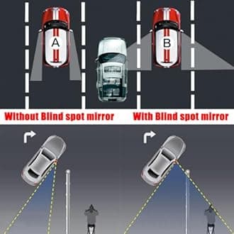 Suction Cup Blind Spot Mirror, Ampper HD Glass Frameless Removable Convex Wide Angle Rear View Mirror (Rectangular, Pack of 2)