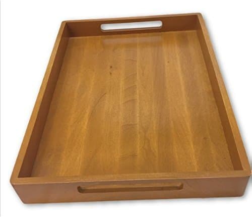 Wooden Serving Tray Large with handles Solid Wood 43CM X 28CM X 6CM Excellent Qualiy