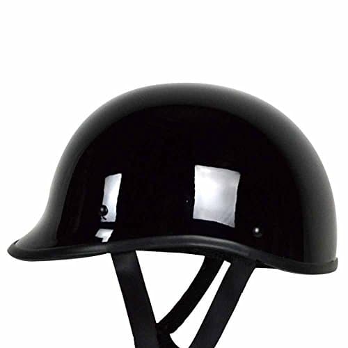 RIVAL N10 Polo Novelty NON DOT Motorcycle Low Profile Half Helmet Beanie Harley Chopper Cruiser Biker Airsoft Skid Lid Cap (Medium, Gloss Black)