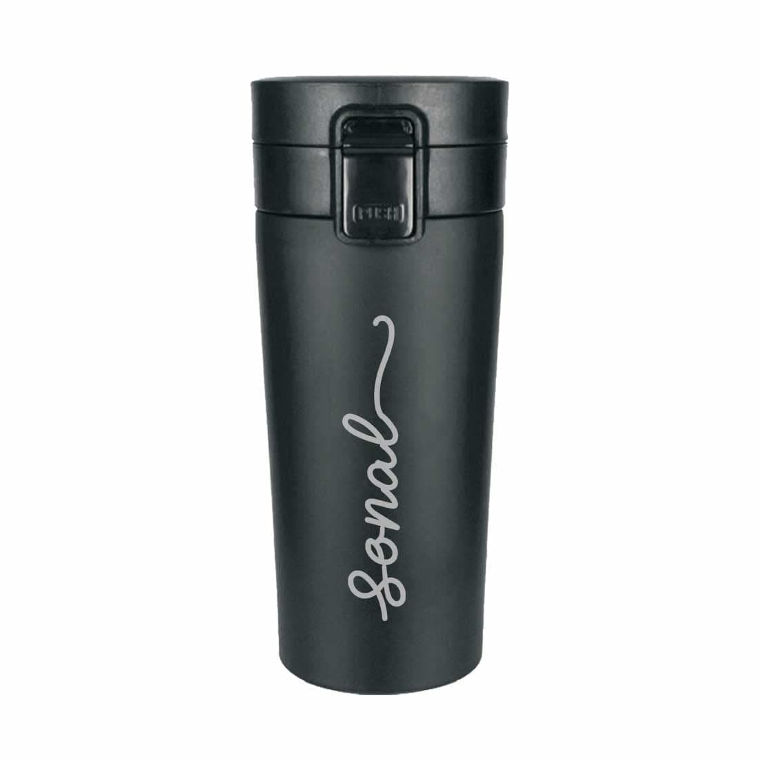 Nutcase Personalized Travel Coffee Flask Sipper with Name Engraved Stainless Steel Flask - Add Name