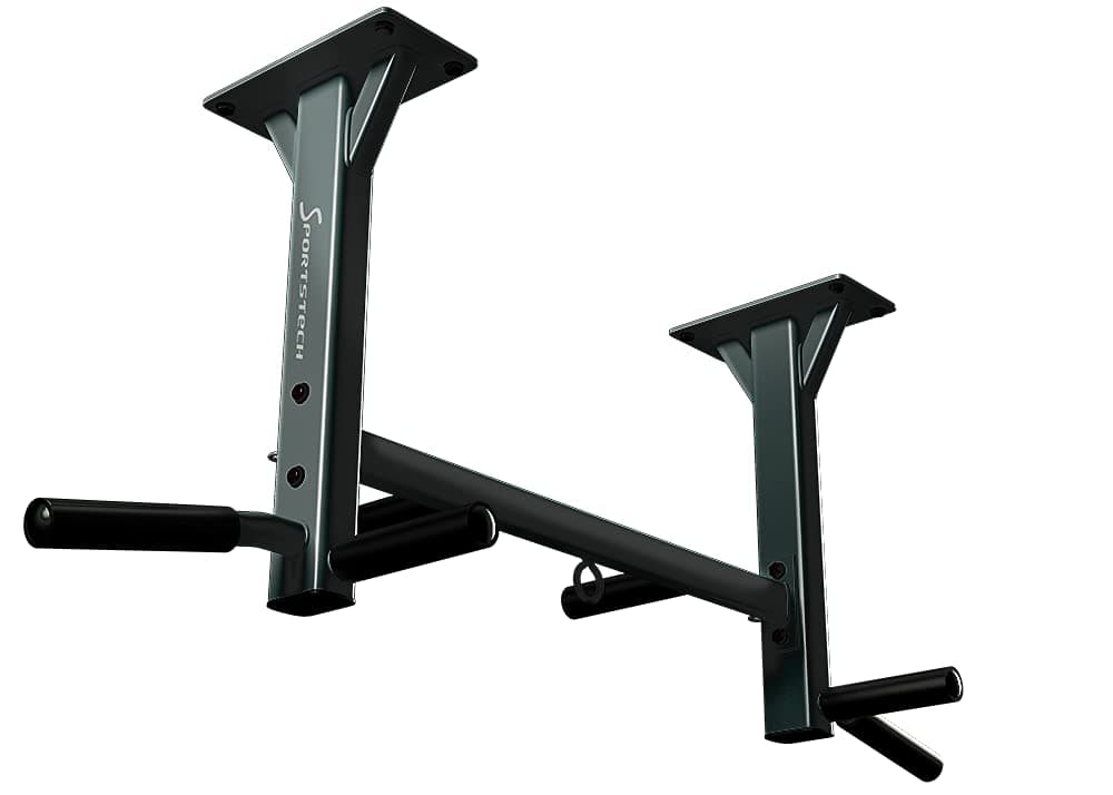 Sportstech 4in1 KS400 ceiling mounted pull-up bar, 3 eyelets for TRX, punching bag, 6 non-slip handles, extremely stable, countless pull-up exercises, incl. eBook & 8 heavy-duty dowels for mounting