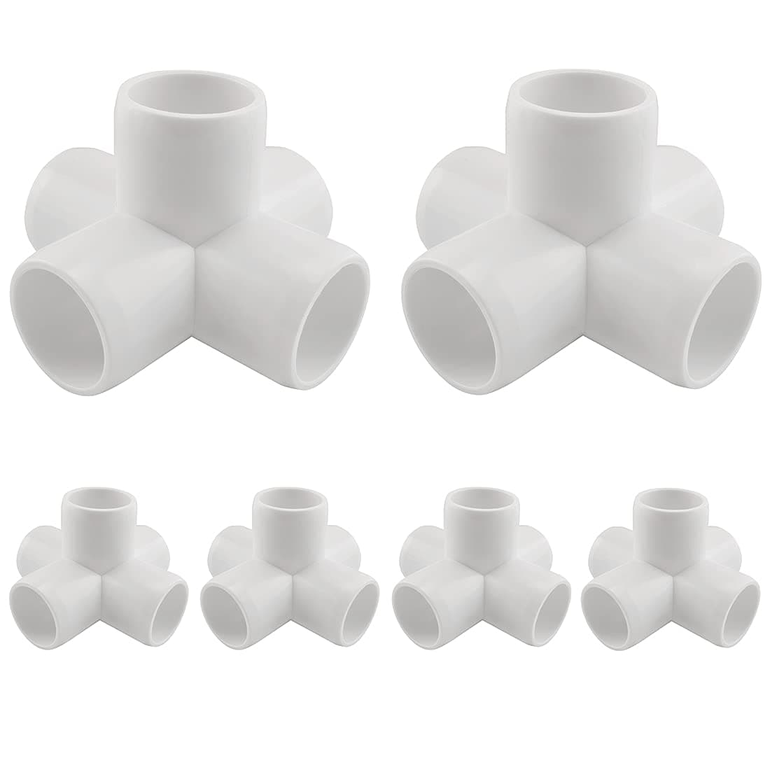 MARRTEUM 1 Inch 5 Way PVC Elbow Fitting Pipe Corner Connector for Greenhouse Shed / Garden Support Structure / Storage Frame, Furniture Build Grade SCH40 [Pack of 6]