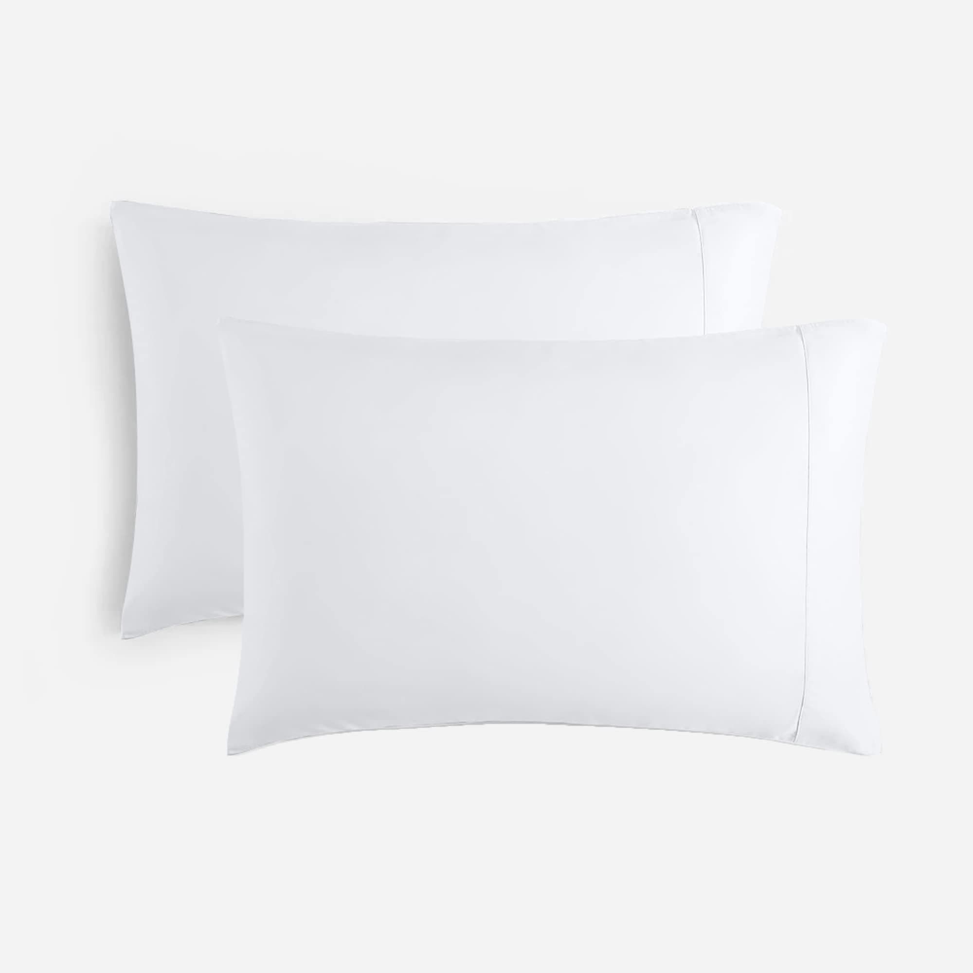 THREAD SPREAD80% Cotton, 20% Viscose Derived from Bamboo Pillow Cases King Size Set of 2 - White Bamboo Viscose Pillow case Pair for King Pillows, Silky Soft, Breathable