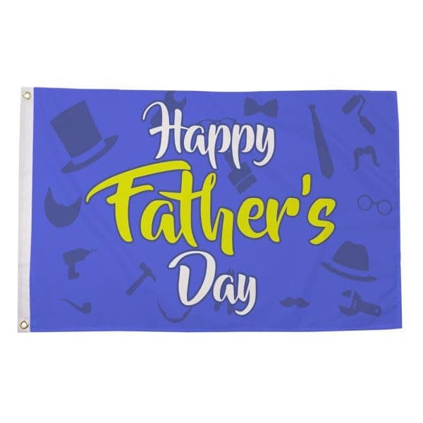 Happy Father's Day Flag 5ft x 3ft Polyester Banner with Eyelets