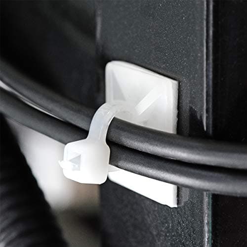XHF 3/4" Cable Zip Tie Mounts whih Cable ties, Self Adhesive Wire Cable Clips Organizer Holders White 100 PCS