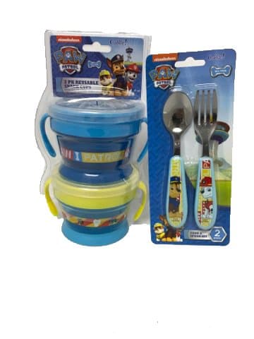 Paw Patrol Snack cups and Spoon/Fork Set