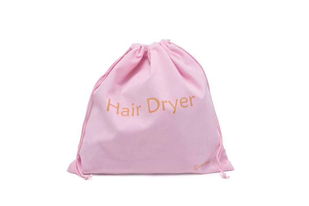 Extra Large 13.5 x 13.5in Girly Pink Drawstring Velvet Hair Dryer Bag- Gift- Ideal Storage For Curling Irons, Straighteners,Toiletry, and Brushes - Airbnb, Yoga Class, Gym Organizer Bag