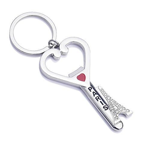 Bottle Openers Key Chain Keyring Eiffel Tower I Love Paris Skeleton Key Shaped Wedding Favors Shiny Decoration (Eiffel Tower Bottle Opener)