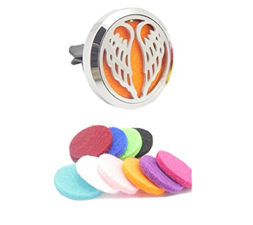 Car Perfume Diffuser Locket Clip Aromatherapy Stainless Steel 10 Washable Felt Pads