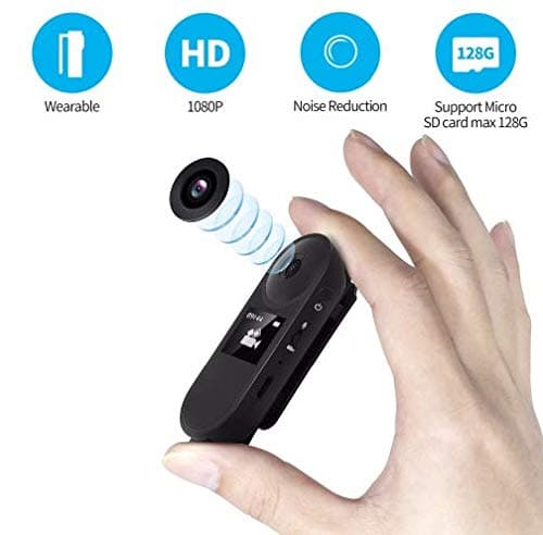 IDV Mini Spy Hidden Camera, Hidden Home Security Surveillance Camera with Viewing Screen,Digital Voice Recorder for Lectures Sports DV Body Cam Full HD 1080P Portable Clip Camera Indoor/Outdoor Camcorder