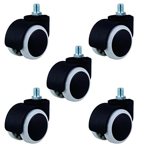 2 inch threaded stem caster，M10 Screw Thread Stem Furniture Office Chair Swivel Caster Wheel Sets of 5