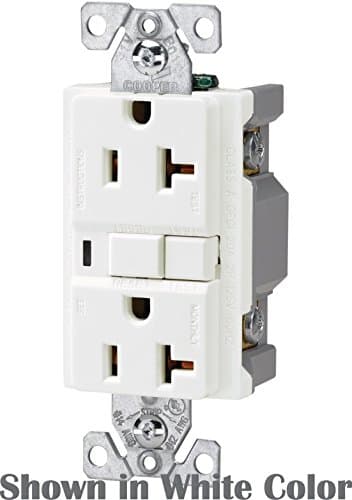 (10 Pack) Cooper Wiring Devices VGF20BK 20-Amp Decorator Duplex Receptacle, Black