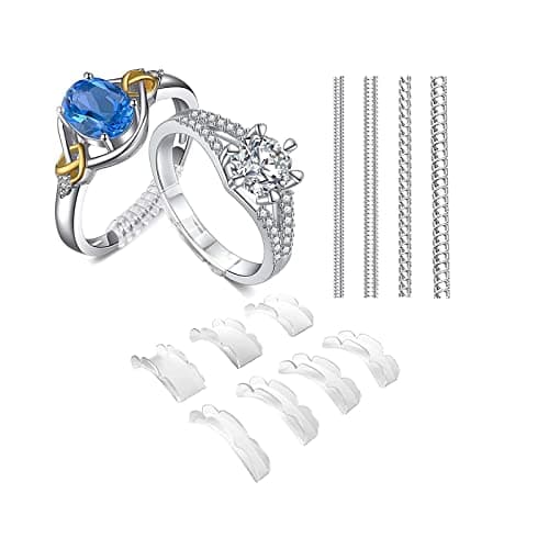 Eiito Ring Size Adjuster for Loose Rings (18 Pcs), Ring Resizer for Ring Adjuster Smaller, Ring Spacer, 2 Styles Ring Guard, ring sizer uk, Polyrethane