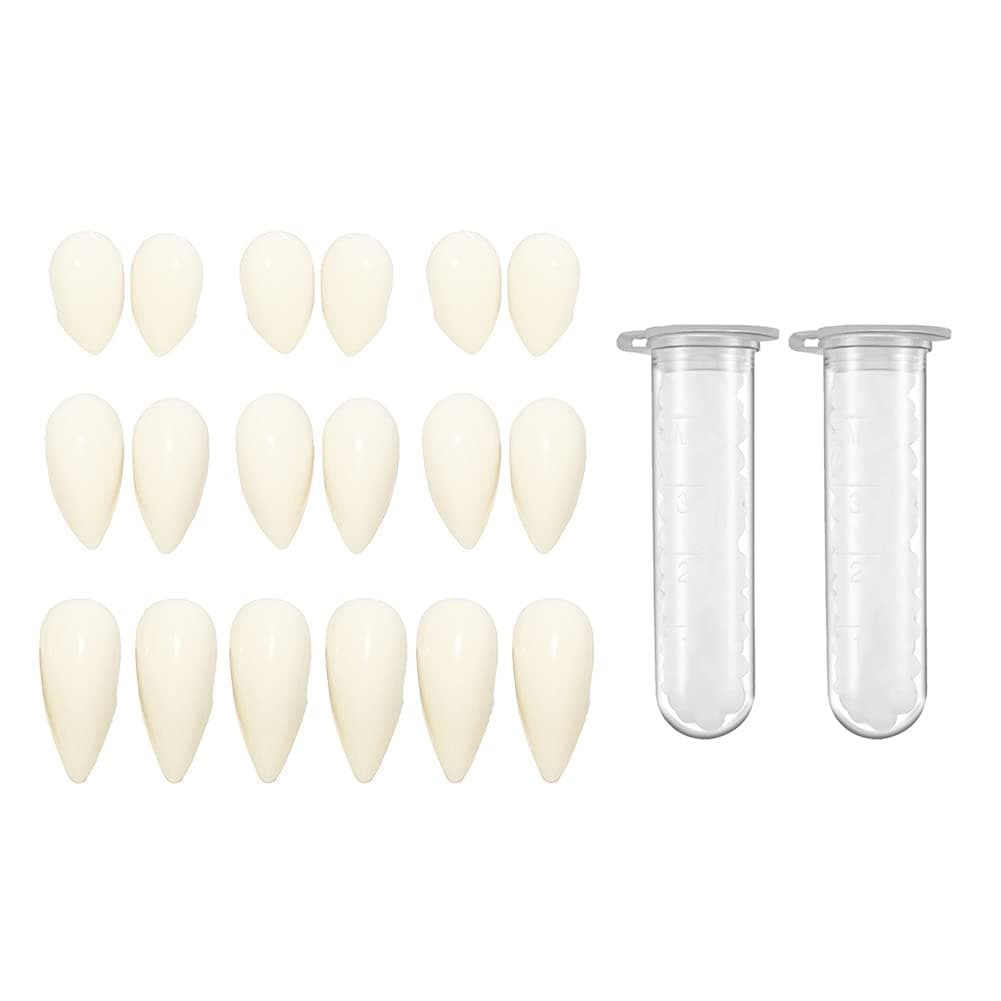 Secaden 9 Pairs Vampire Teeth 3 Sizes Fangs with Teeth Pellets for Halloween Party Cosplay Party Favors
