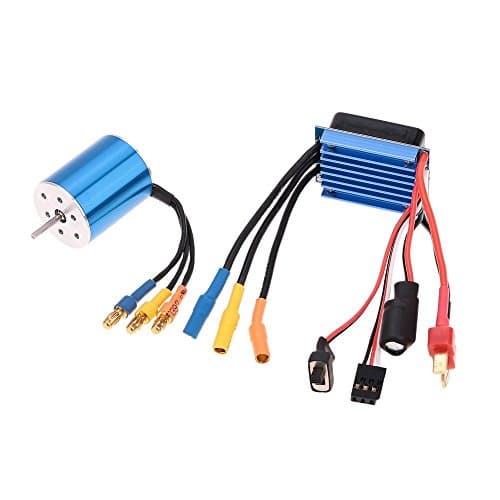 2430 7200KV 4P Sensorless Brushless Motor, Ecelledge2430 7200KV 4P Sensorless Brushless Motor with 25A Brushless ESC（Electric Speed Controller） for 1/16 1/18 RC Car Truck