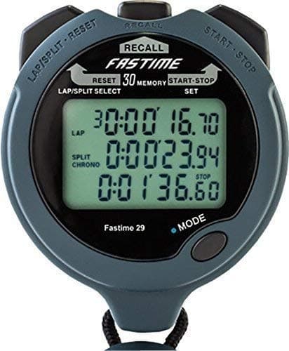Fastime29 Lap Memory Repeat Countdown Rugged Water Resistant Case Stopwatch