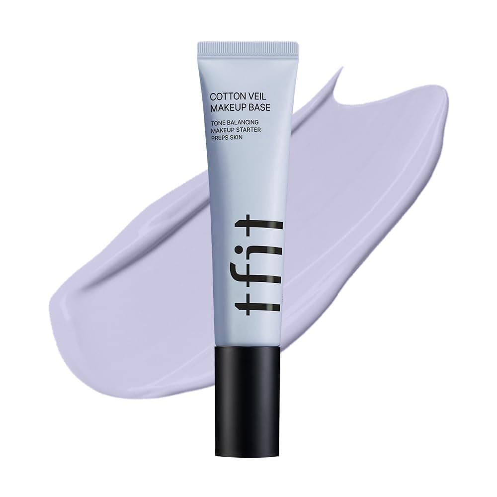 Cotton Veil Makeup Base - Flawless Coverage for Dull Skin, Tone up Corrector, Lightweight, All Skin Type, Korean Makeup, 02 Lively Purple, 1.05 Oz.