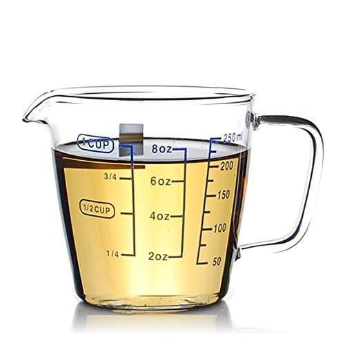 Rocaware 1 Cup Borosilicate Glass Measuring Cup with 50ML Intervals Scale New Kitchen Accessories Easy Measure Liquid Powder Milk Cups