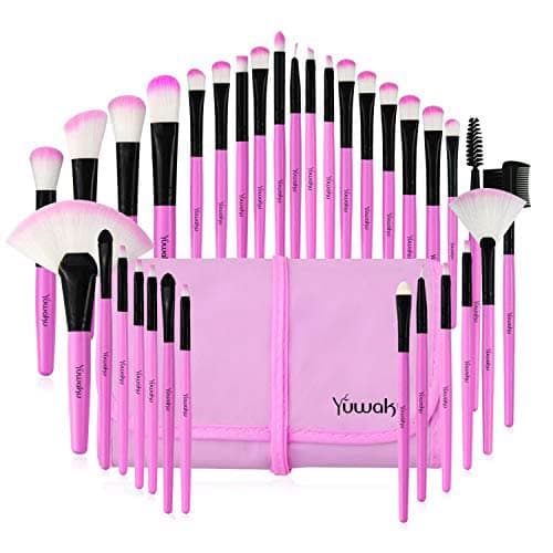 Makeup Brush Set, 32 Pcs Make up Brushes Professional Face Eye Shadow Foundation Blush Lip Makeup Brushes Powder Cosmetics Blending Brush Tool with the bag G-Bright purple