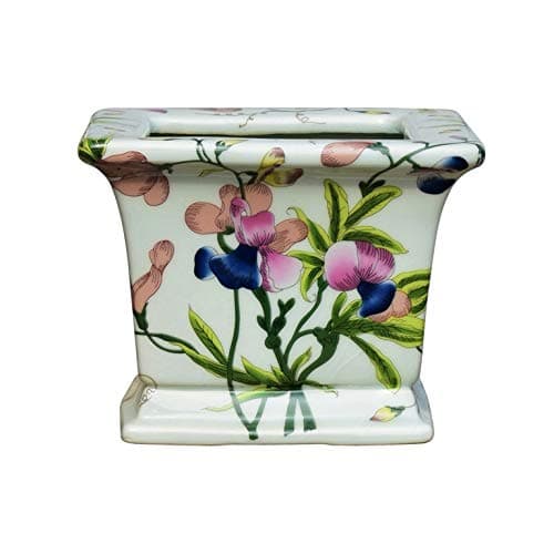 Square Chinese Porcelain Orchid Planter