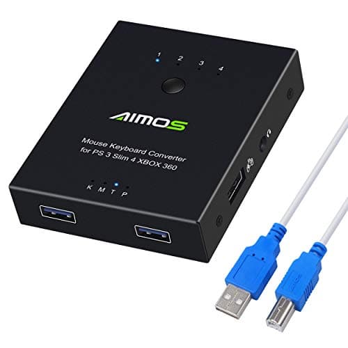 PS4 Keyboard and Mouse Adapter,AIMOS Moblie USB Gaming Keyboard Mouse Adapter Converter for PS4, PS3, Xbox One, Xbox 360, P Slim, PS4 PRO Etc