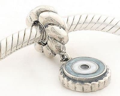 general gifts Round Evil Eye 925 Sterling Silver Dangle Charm/bead for Pandora, Biagi, Chamilia, Troll and More Bracelets