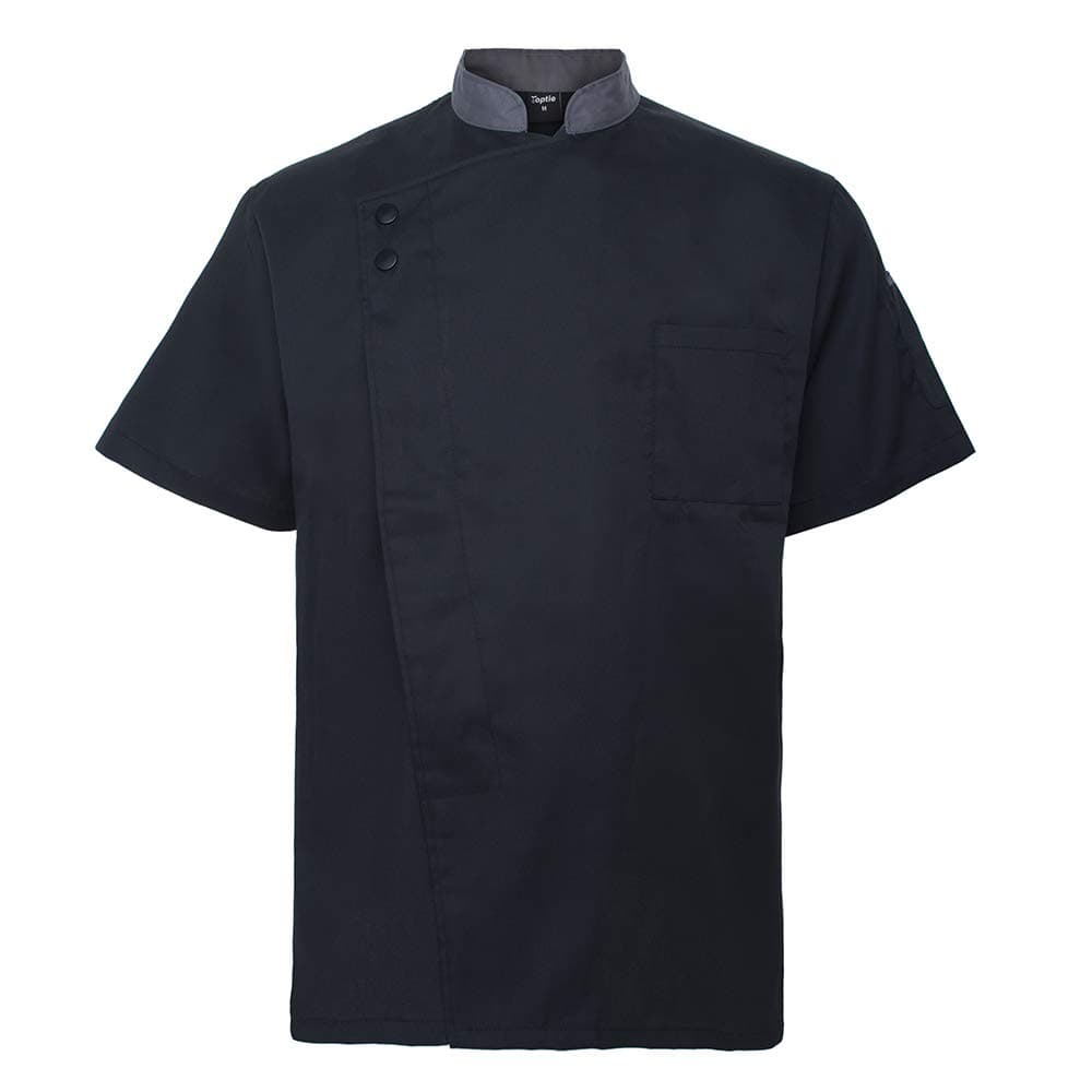 Top Tie Chef's Clothes, Chef's Coat, Short Sleeve Jacket, For Kitchen Cooking, Unisex