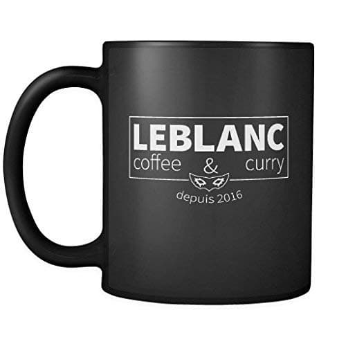 Cafe Leblanc Mug - 11oz Black Ceramic Coffee Cup