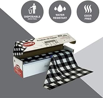 Neatiffy Disposable Plastic Table Cloth Roll | 54 in x 108 Ft Waterproof Tablecloth | Table Cover for Rectangle, Square, Round Oval Tables | Picnic, Party, Banquet, Birthdays, Weddings, BlackCheckered