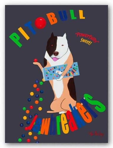 Pit Bull Jaw Breakers by Ken Bailey Art Print Poster