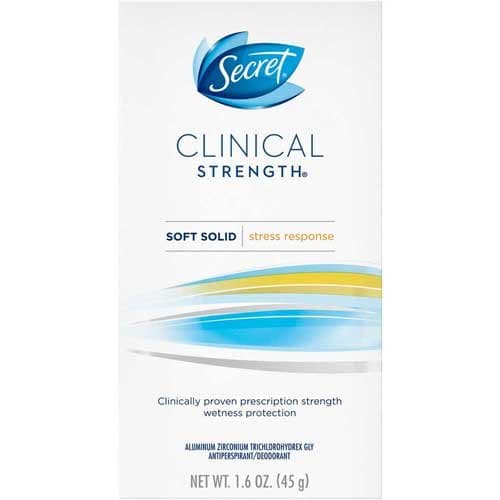 Secret Clinical Strength Soft Solid Stress Response Antiperspirant and Deodorant, 1.6 Ounce - 12 per case.