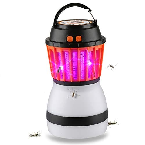 Bug Zapper 2 In 1 Camping Lantern LED Night Lamp & Mosquito Zapper Insect Killer Repellent Light USB Charging IP67 Rainproof, 2200mAh Rechargeable & Portable| For Indoor & Outdoors, Home & Traveling