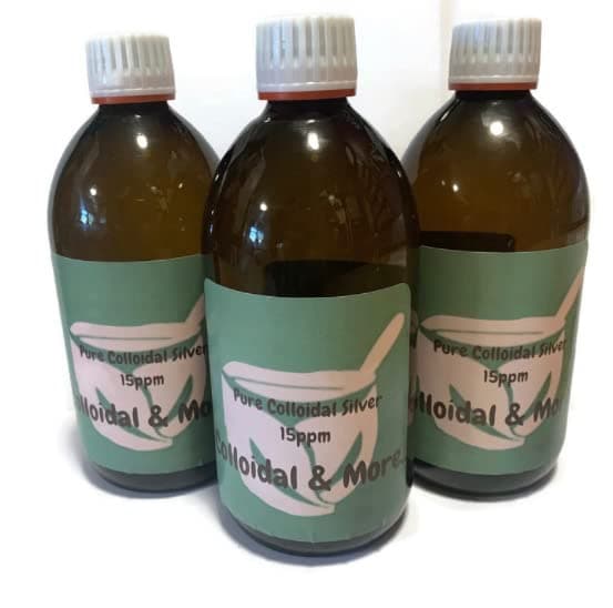 Colloidal&More ~ Pure Colloidal Silver ~ Triple Pack ~ 500ml Amber Glass Sealed Bottles ~ 15ppm ~ Pure Colloidal Silver ~ Multiple Uses