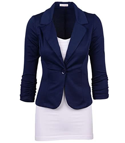 Auliné Collection Women's Casual Work Solid Color Knit Blazer