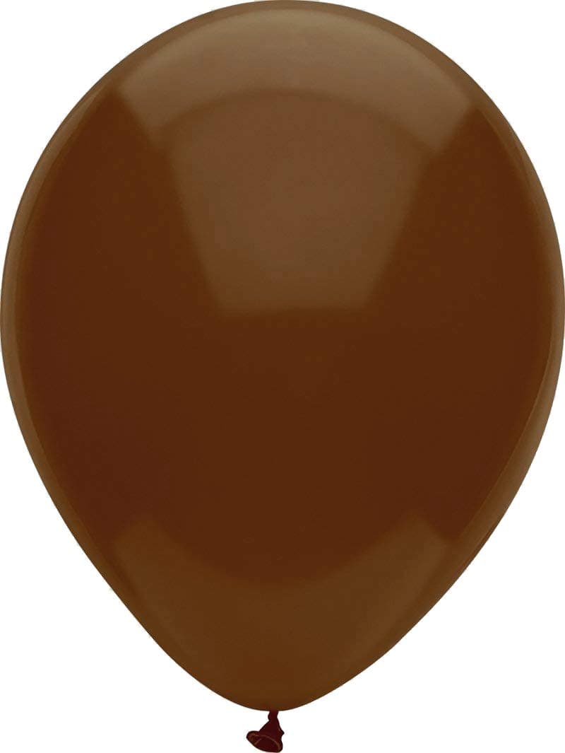 PartyMate Solid Color Latex Balloons, 15-Count, Chestnut Brown
