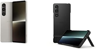 Sony Xperia 1 V Platinum Silver + Black Case