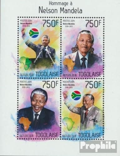 Togo 5772-5775 Sheetlet (Complete. Issue) unmounted Mint/Never hinged ** MNH 2014 Nelson Mandela (Stamps for Collectors)