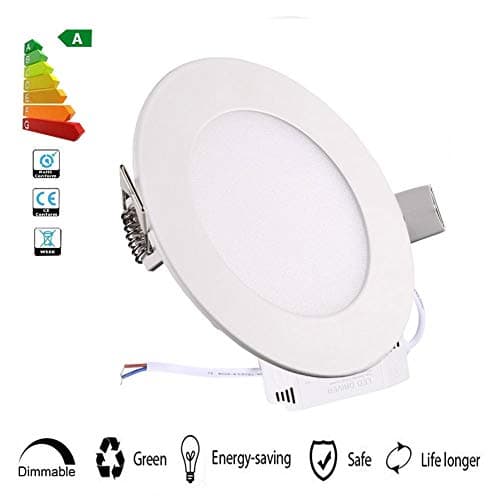 XUNATA Dimmable 18W 8 inch Ultra-Thin Round LED Panel Light Ceiling, 1600lm, 140W Incandescent Equivalent, 4000K Neutral White, LED Recessed Lighting for Home, Office, Commercial Lighting