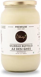 Shahji Buffalo Ghee 1 Ltr (910g) | 100% Pure & Natural Bilona Ghee from Buffalo Milk | Rich, Creamy Texture | Keto-Friendly, Lactose-Free | Traditional Ayurvedic Superfood for Cooking & Wellness