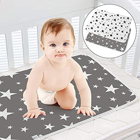 2 Packs Baby Diaper Changing Pad Maveek 19.7'' X 27.6'' Waterproof Changing Mat Portable Diaper Pad Travel Changing Mat Foldable Absorbent Mats for Home and Outdoor (2 Grey)
