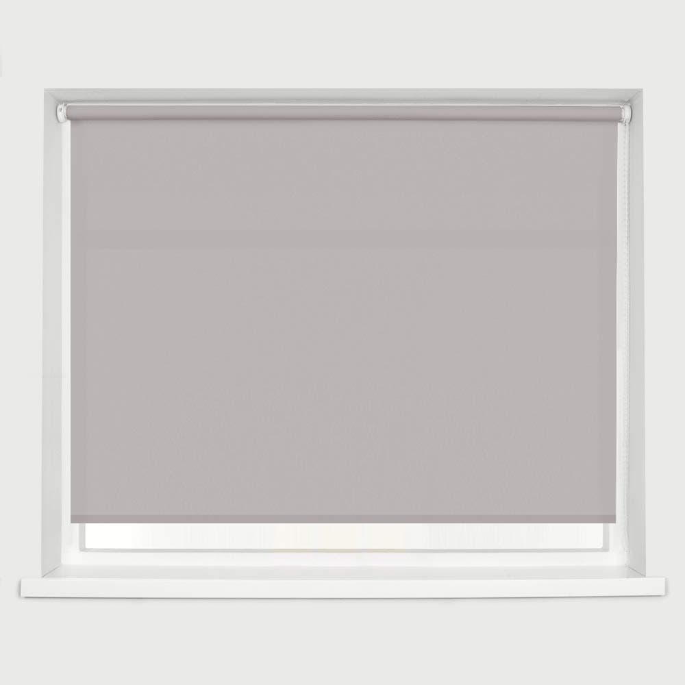 Plain Straight Edge Roller Blind - Many Colours & Sizes - Trimmable - Easy Fit - Grey 60cm x 165cm