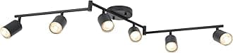 BoostArea LED 6 Light Track Lighting Kit, Black 6 Way Ceiling Spot Lighting, Flexibly Rotatable Light Head for Kitchen, Living Room, Bedroom, GU10 Bulb Not Included