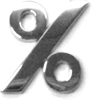 Chrome Letters Digits Numbers Signs Self Adhesive 3D Emblem Decal Badge Sticker for Car Van Home Decor - Percent Sign (%)