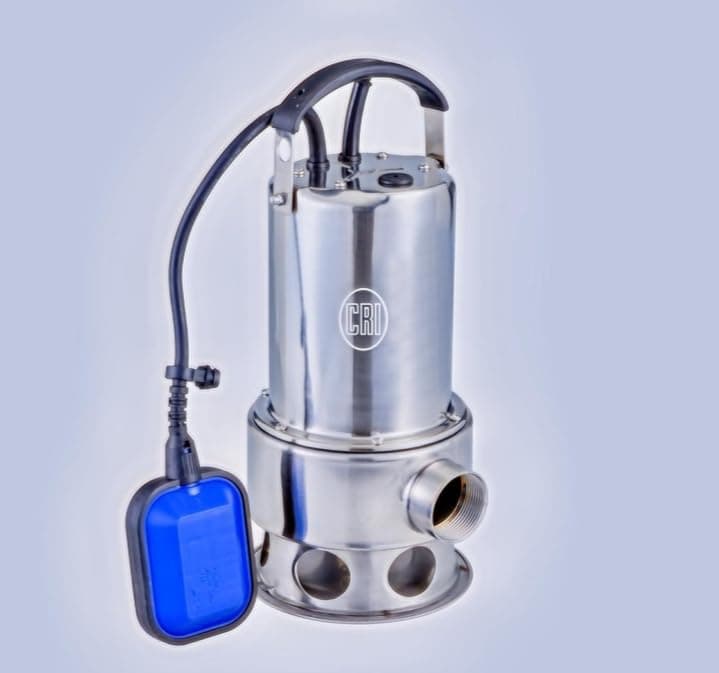 CRI Stainless Steel SEWAGE PUMP with float switch and 10 MTR cable, Water proof, 1.5 inch outlet (0.75 HP, 6.8 Head)