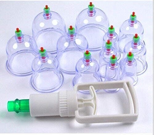 12Pcs Massage Cans Cups Vacuum Cupping Kit Pull Out Vacuum Apparatus Therapy Relax Massager Body Suction Pumps Bank Tank Set (Multi color)