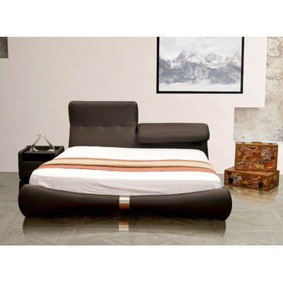 Luxe King Platform Bed Finish: Brown Leather