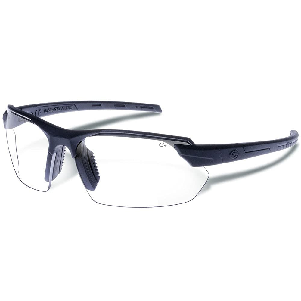 Gargoyles Men's Rectangle Vortex Performance Sunglasses Blk, Matte Black Frame/Clear Lens, 74.8mm