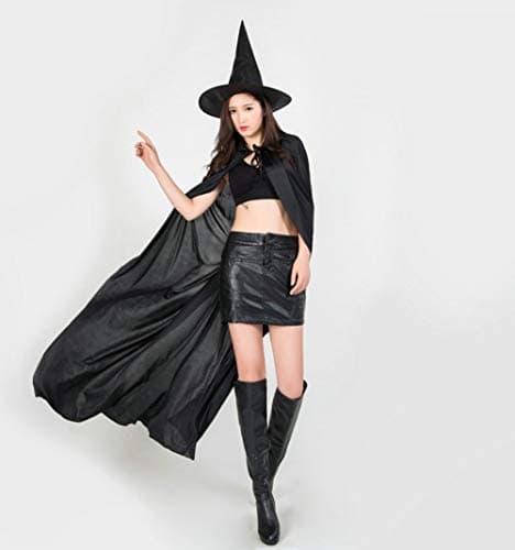 Vpogn Thin Halloween Witch Hat Witch costume Accessory for Halloween christmas Party Decoration, Black (Black-6 Pack)