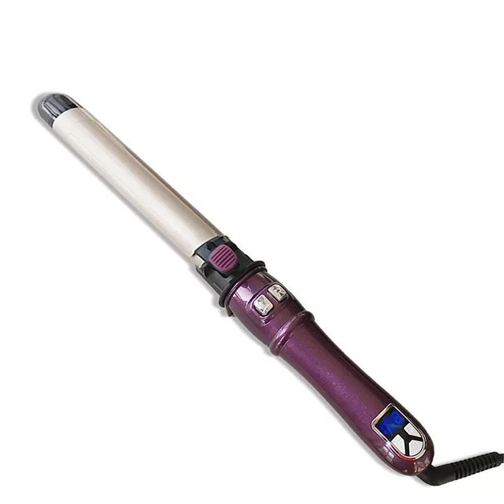 GXFC Fully Automatic Ceramic Electric Curling Iron Large Curling Pear Flower Head Inner Buckle Large Curling Iron Egg-Rolling Curling Iron,Purple,32mm