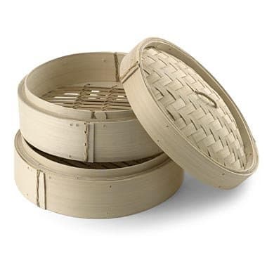 NEW LARGE 12-INCH BAMBOO STEAMER 2-TIER